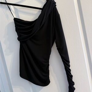 INTERMIX Elegant Black Draped Top